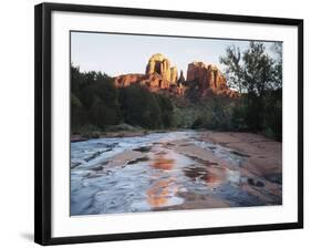 Sedona, Cathedral Rock Reflecting in Oak Creek at Red Rock Crossing-Christopher Talbot Frank-Framed Photographic Print