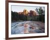 Sedona, Cathedral Rock Reflecting in Oak Creek at Red Rock Crossing-Christopher Talbot Frank-Framed Photographic Print