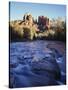 Sedona, Cathedral Rock Reflecting in Oak Creek at Red Rock Crossing-Christopher Talbot Frank-Stretched Canvas