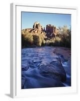 Sedona, Cathedral Rock Reflecting in Oak Creek at Red Rock Crossing-Christopher Talbot Frank-Framed Photographic Print