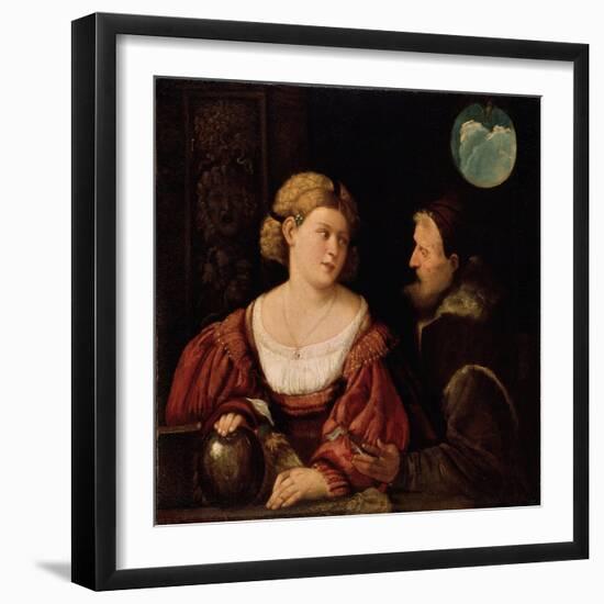Seduction (Old Man and a Young Woma), 1515-1516-Giovanni Cariani-Framed Giclee Print