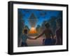 See 'A Diamond of Fire' over the Road Ahead of Them, UFOs-Michael Buhler-Framed Art Print