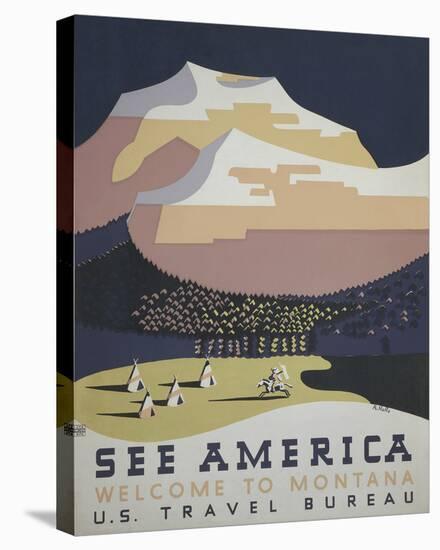 See America - Camping-The Vintage Collection-Stretched Canvas