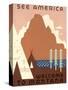 See America, Montana Travel Poster-null-Stretched Canvas