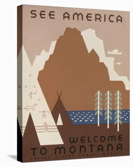 See America - Mountains-The Vintage Collection-Stretched Canvas