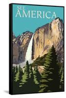 See America - National Park WPA Sentiment-Lantern Press-Framed Stretched Canvas