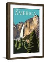 See America - National Park WPA Sentiment-Lantern Press-Framed Art Print