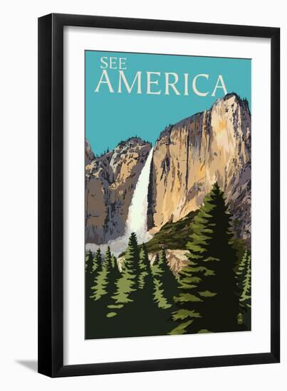 See America - National Park WPA Sentiment-Lantern Press-Framed Art Print