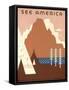 See America, Stylized Tipis, Butte-null-Framed Stretched Canvas