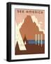 See America, Stylized Tipis, Butte-null-Framed Art Print