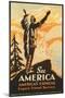 See America Travel Poster-null-Mounted Art Print