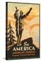 See America Travel Poster-null-Stretched Canvas