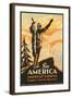 See America Travel Poster-null-Framed Art Print