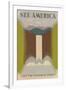 See America Visit National Parks Tourism Travel Vintage Ad-null-Framed Art Print