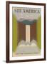 See America Visit National Parks Tourism Travel Vintage Ad-null-Framed Art Print