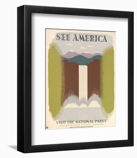 See America Visit the National Parks, ca. 1936-1940-Harry Herzog-Framed Art Print