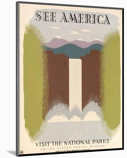 See America Visit the National Parks, ca. 1936-1940-Harry Herzog-Mounted Art Print