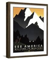 See America - Welcome to Montana II-null-Framed Giclee Print