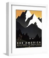 See America - Welcome to Montana II-Vintage Reproduction-Framed Art Print