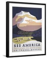 See America Welcome to Montana Poster-Stocktrek Images-Framed Art Print