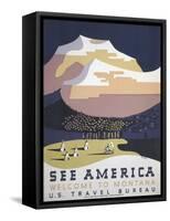 See America Welcome to Montana Poster-Stocktrek Images-Framed Stretched Canvas