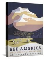 See America Welcome to Montana Poster-Stocktrek Images-Stretched Canvas