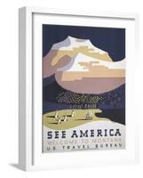 See America Welcome to Montana Poster-Stocktrek Images-Framed Art Print