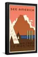 See America Welcome to Montana-null-Framed Poster