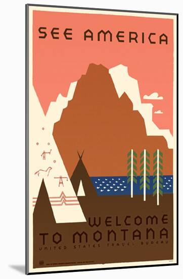 See America Welcome to Montana-null-Mounted Poster