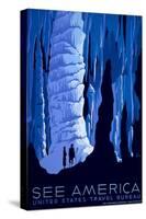 See American Travel Poster, Caverns-null-Stretched Canvas