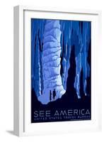 See American Travel Poster, Caverns-null-Framed Art Print