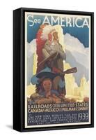 See American Travel Poster-null-Framed Stretched Canvas