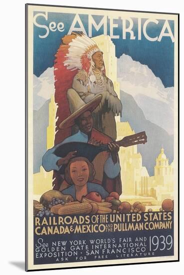 See American Travel Poster-null-Mounted Premium Giclee Print