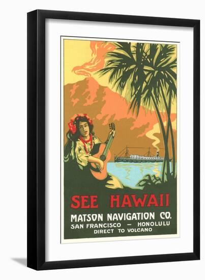 See Hawaii, Ocean Liner Advertisement-null-Framed Art Print