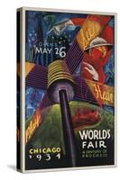 See, Hear, Play, Chicago 1934 World's Fair Poster-null-Stretched Canvas