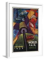 See, Hear, Play, Chicago 1934 World's Fair Poster-null-Framed Giclee Print