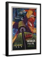 See, Hear, Play, Chicago 1934 World's Fair Poster-null-Framed Giclee Print