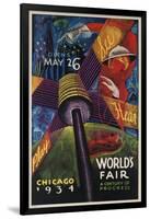 See, Hear, Play, Chicago 1934 World's Fair Poster-null-Framed Giclee Print