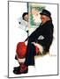 "See Him at Drysdales" (Santa on train), December 28,1940-Norman Rockwell-Mounted Giclee Print