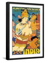 See India, Ajanta Frescoes, Cave Temples-null-Framed Art Print