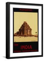 See India - Bengal Nagpur Railways, Konaruk, the Black Pagoda Poster-W.S Bylityllis-Framed Giclee Print