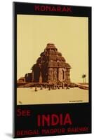 See India - Bengal Nagpur Railways, Konaruk, the Black Pagoda Poster-W.S Bylityllis-Mounted Giclee Print