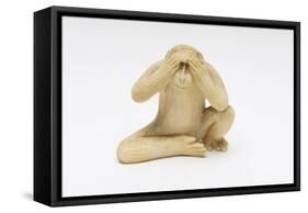 See No Evil, One of the Three Wise Monkeys-Japanese School-Framed Stretched Canvas