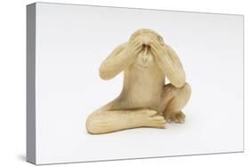 See No Evil, One of the Three Wise Monkeys-Japanese School-Stretched Canvas