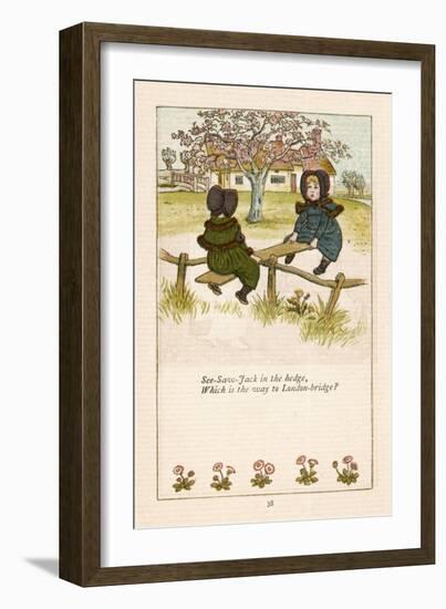 See Saw Jack in the Hedge Which is the Way to London Bridge?-Kate Greenaway-Framed Art Print