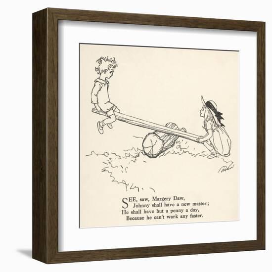 See Saw Margery Daw-Arthur Rackham-Framed Art Print