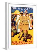 See The World And Get Paid For It-Alfred Leete-Framed Art Print