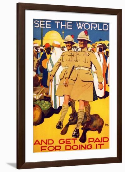 See The World And Get Paid For It-Alfred Leete-Framed Art Print