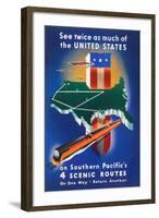 See Twice As Much Of The United States On Southern Pacific's 4 Scenic Routes-Stanley Brower-Framed Art Print