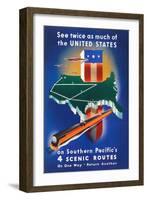 See Twice As Much Of The United States On Southern Pacific's 4 Scenic Routes-Stanley Brower-Framed Art Print